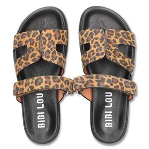 Anthropologie x Bibi Lou Leopard/Suede Cutout Slide Sandals NIB | EU 37 | 6.5-7